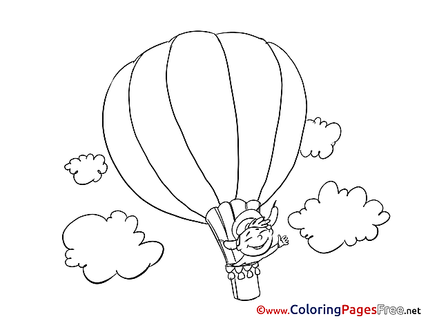 Air balloon for Children free Coloring Pages