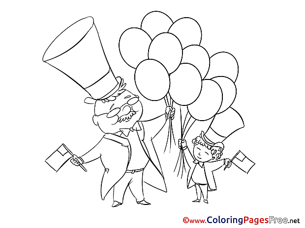 Baloon printable Coloring Pages for free 4th of July