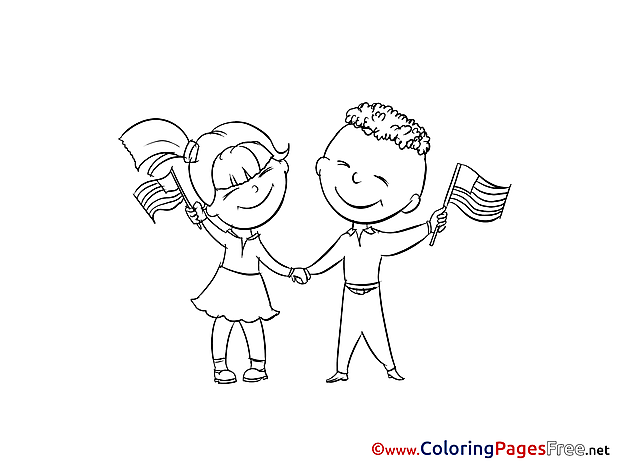 Fourth of July download printable Coloring Pages