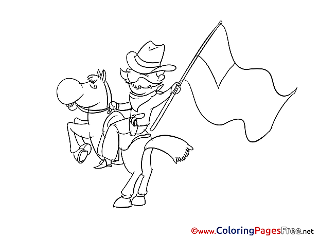 Horse 4th of July download Coloring Pages