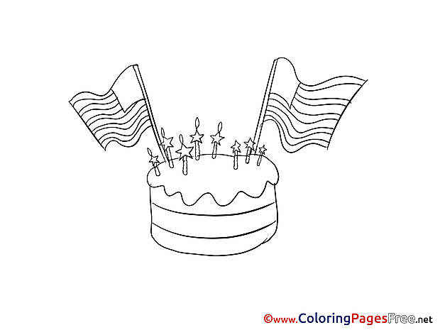 Independence Day Cake Coloring Pages download