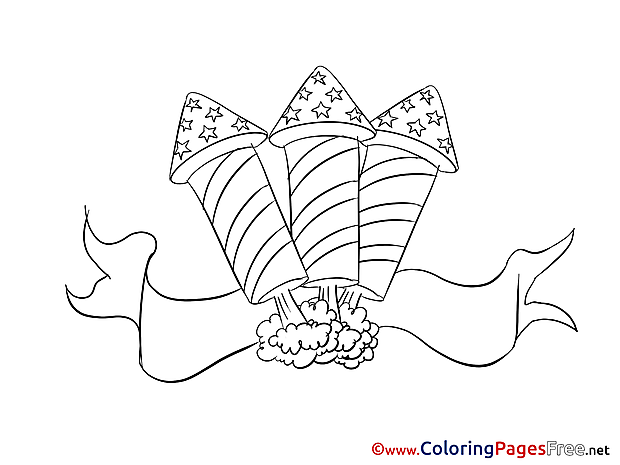 Rocket Independence Day Colouring Page