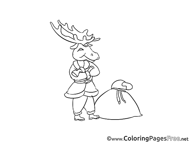 Bag Deer Advent Coloring Pages download