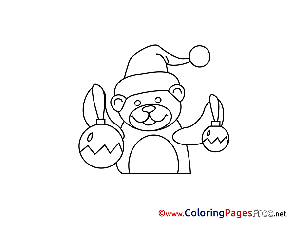 Bear Kids Advent Coloring Page