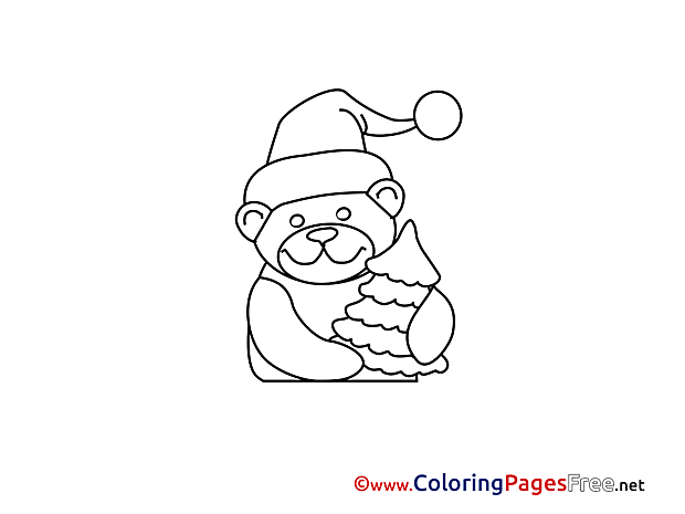 Bear printable Coloring Pages Advent