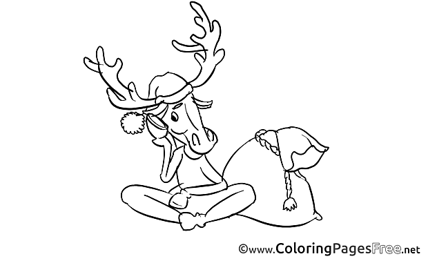 Deer download Advent Coloring Pages