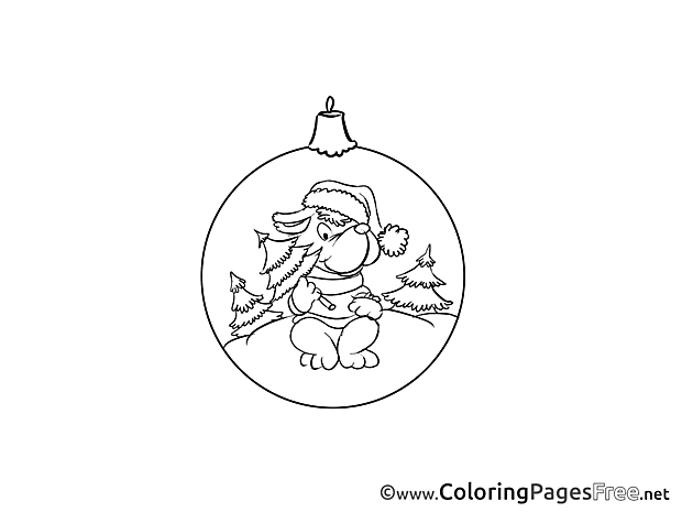 Dog Toy Children Advent Colouring Page