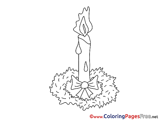 Flame Advent Coloring Pages free Candle