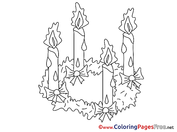 Flame Candle Coloring Pages Advent for free