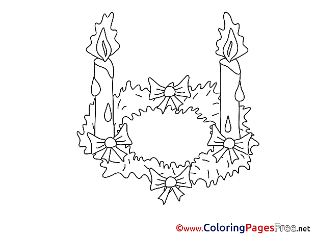 Flame free Colouring Page Advent Candle