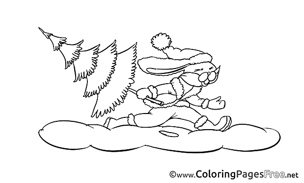 Hare printable Coloring Pages Advent
