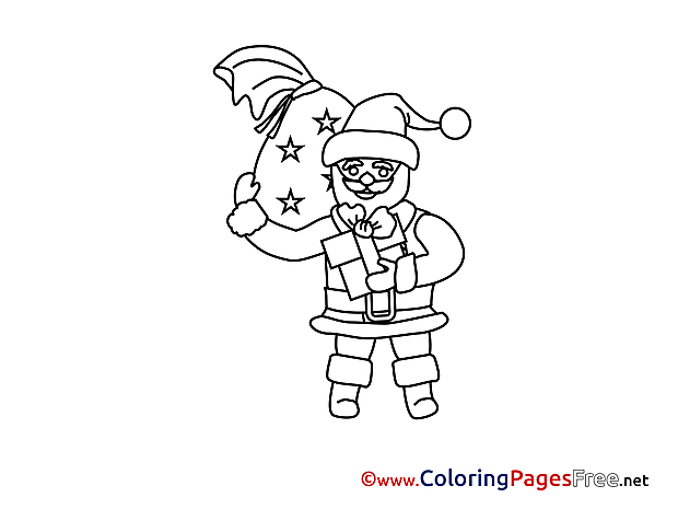 Holiday Coloring Pages Advent for free Santa Claus