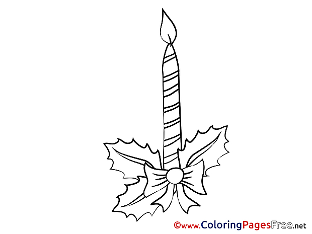 Holiday Colouring Page Advent free Candle