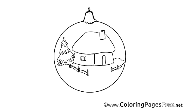 House Tree free Colouring Page Advent