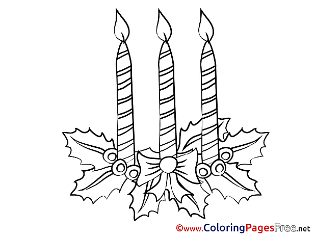 Kids Advent Candles Coloring Page