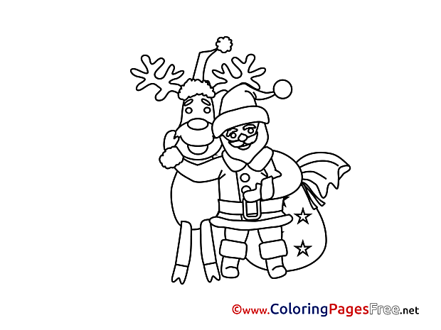 Kids Advent Coloring Page Deer