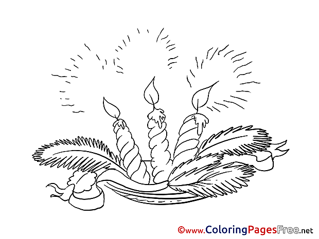 Light free Colouring Page Advent Flame