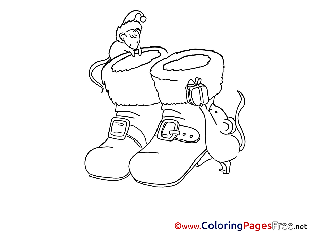 Mouse Boot Advent Coloring Pages download