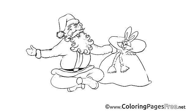Rabbit Advent Coloring Pages free