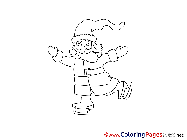 Skates Colouring Sheet download Advent