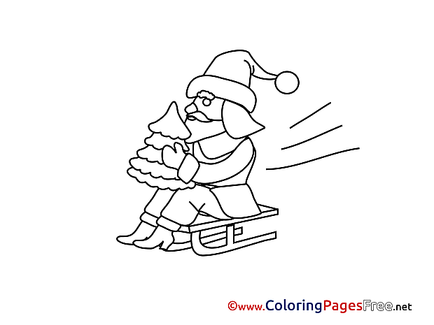 Sled Advent Coloring Pages free