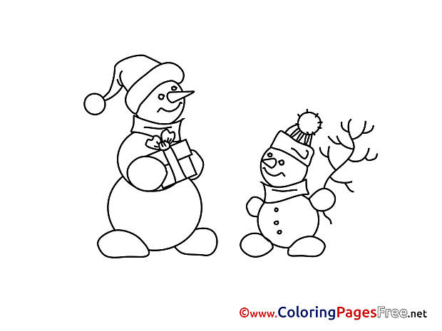 Snowman Colouring Sheet download Advent