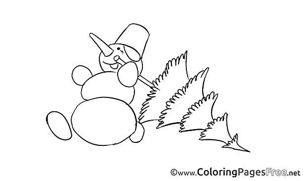 Snowman Kids Advent Coloring Pages