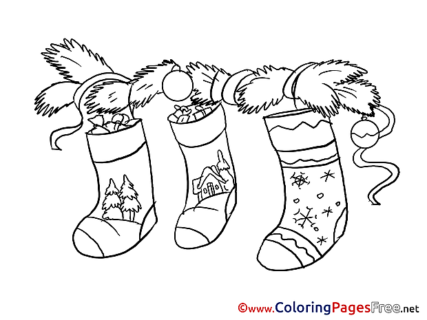 Socks Coloring Pages Advent for free