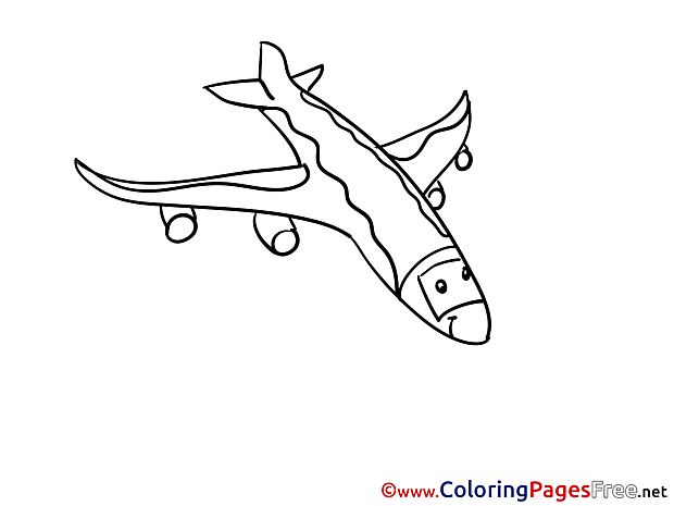 Tour plane Colouring Page printable free