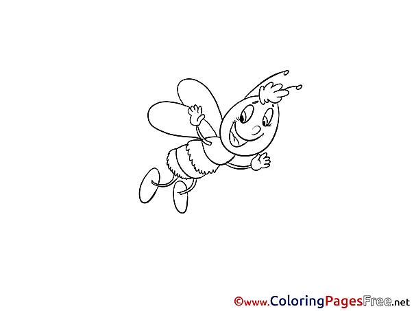 Bee for free Coloring Pages download