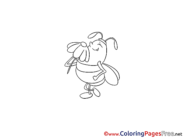 Bee Kids free Coloring Page