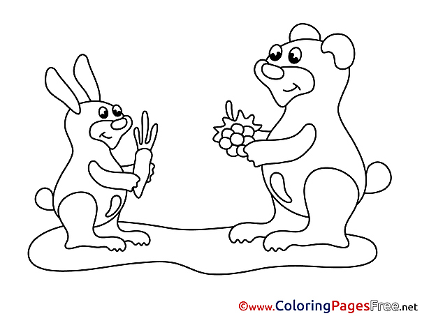 Carrot Hare Coloring Pages for free