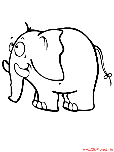 Elephant coloring page for kids