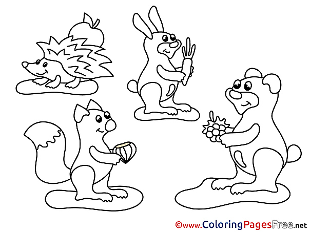 Forest Animals Colouring Page download