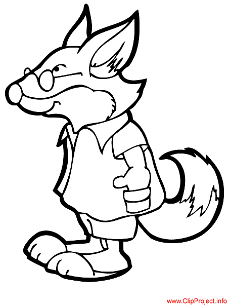 Fox coloring page for kids