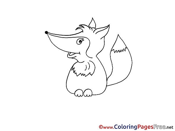 Fox free Colouring Page download