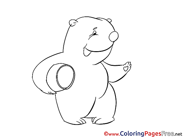 Honey Colouring Page printable free