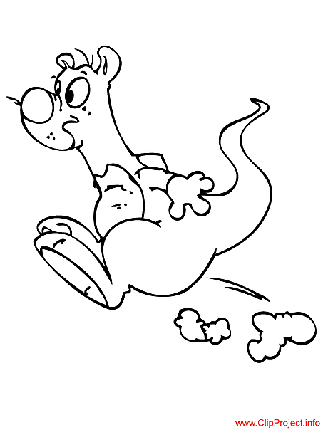 Kangaroo fun coloring page