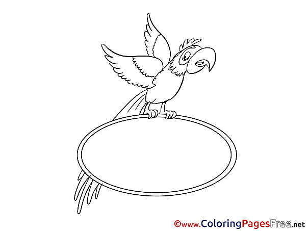 Parrot free Colouring Page download