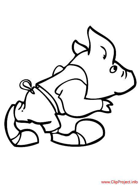 Pig colouring page