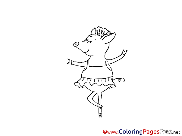 Pig for Children free Coloring Pages