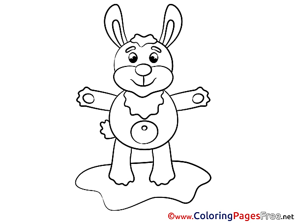 Rabbit for Kids printable Colouring Page