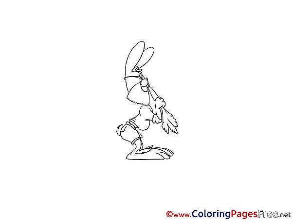 Rabbit free Colouring Page download