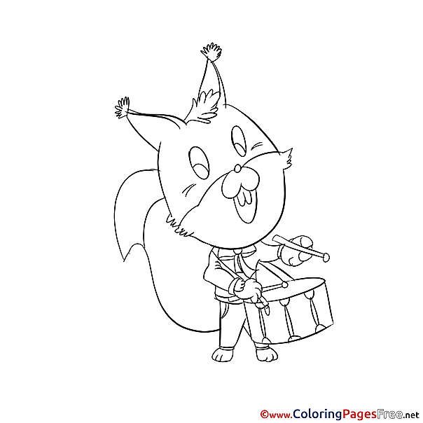 Squirrel free Colouring Page download