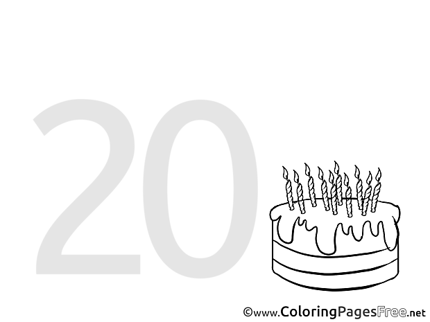 20 Years Birthday Coloring Pages download