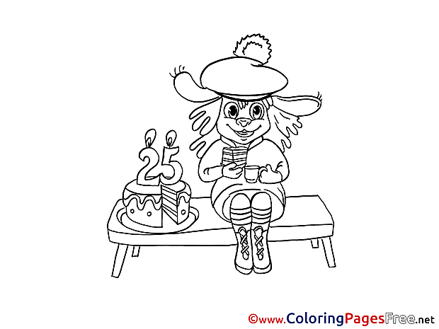 25 Years Birthday free Coloring Pages