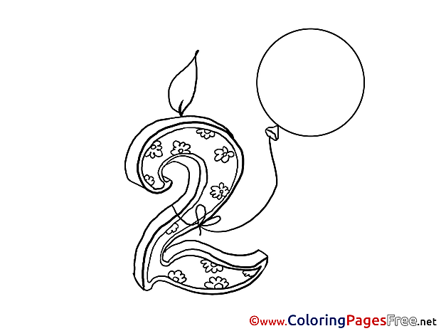 2 Years Birthday free Coloring Pages