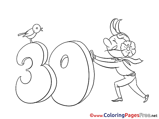 30 Years Coloring Pages Birthday