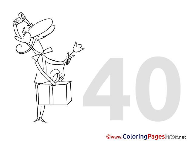 40 Years Birthday Coloring Pages free