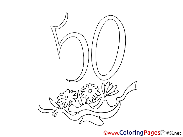 50 Years Birthday Coloring Pages download